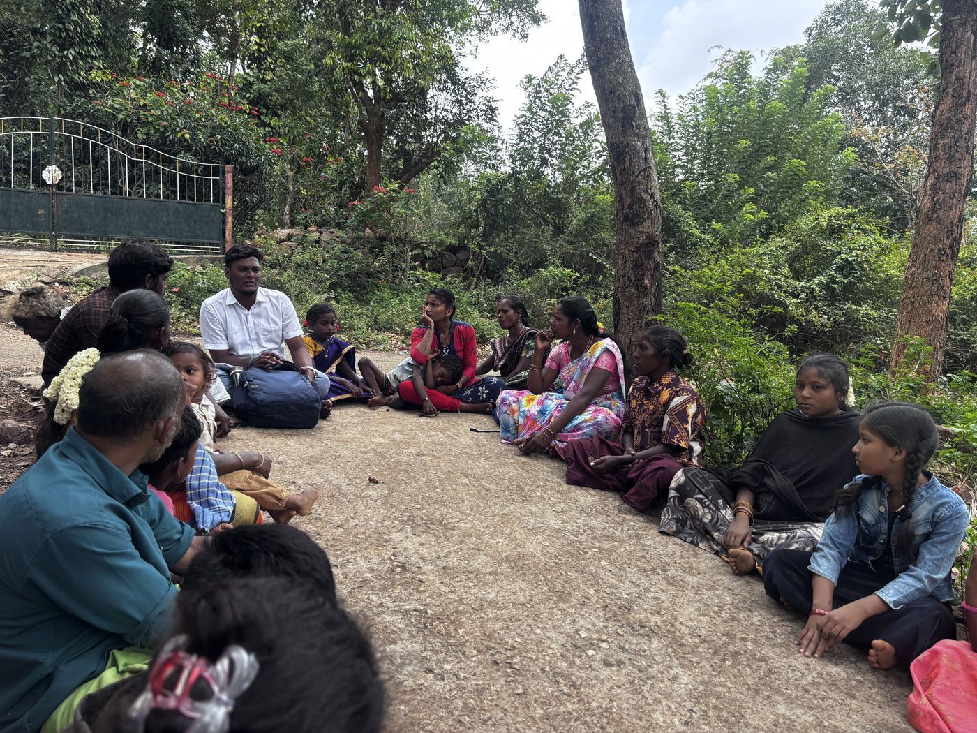 Tribal community meeting in the hills