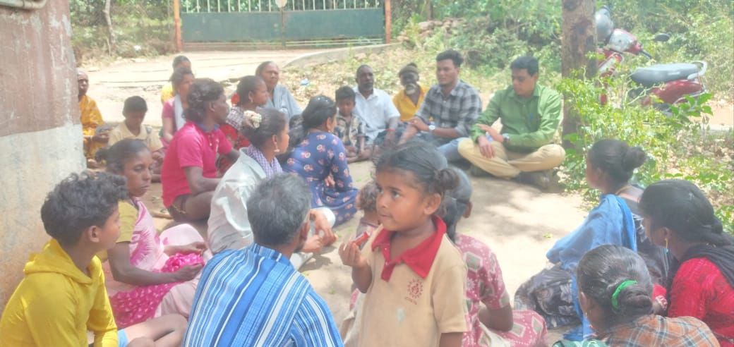 Children and families at the meeting